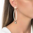 Silver hoops with white enamel