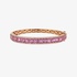 Pink gold bangle bracelet with pink sapphires