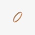 Pink gold band ring with brown diamonds