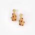 Silver semi precious gold plated earrings with coral paste
