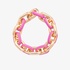 sterling silver chain bracelet with dark pink enamel
