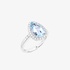 White gold aquamarine ring with diamonds