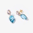 Blue topaz and amethyst drop earrings