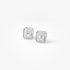 White gold square earrings with baguette diamonds