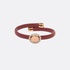 Bracelet in rose gold with leather and coral