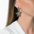 Multi sapphire flower earrings