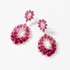 Ping gold long earrings with rubies and yellow diamonds
