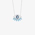 White gold evil eye pendant with sapphires