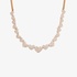 Romantic pink gold necklace with hearts and diamonds