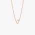 pink gold V shaped necklace with diamonds