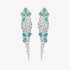 Impressive long earrings with diamonds and emeralds