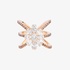 Pink gold triple flower ring with brown diamonds