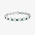 Spectacular invisible setting bracelet with emeralds