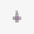 White gold cross with pink sapphires