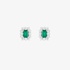 White gold square rosette earrings with emeralds