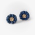Flower earrings with blue titanium