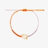 Valentina Ferragni silver "LOLA" bracelet with lilac and orange yarn