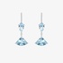 White gold double aquamarine triangular drop earrings