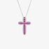 White gold ruby cross with diamonds