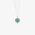 White gold emerald heart pendant with diamonds