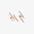 Pink gold line studs with diamonds