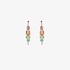 Pink gold long rainbow earrings with diamonds