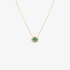 Modern gold oval pendant with emerald