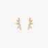 Gold Set Fancy Yellow Diamonds marquise cut stud earrings