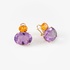 Gold earrings with citrine and amethyst