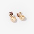 Gold pearls earrings with tourmaline