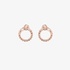 Pink gold front hoops with brown diamonds