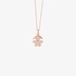 Pink gold girl pendant with diamonds