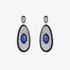 Impressive marquise sapphire earrings with diamonds and enamel