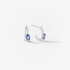 Small white gold sapphire earrings with diamonds