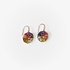 Gold flower earrings with colourful semi precious stones and diamonds