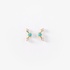 Tiny gold studs with turquoise and diamonds