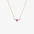 Triple pink sapphire heart shaped necklace