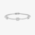 White gold bracelet with three invisible setting squares