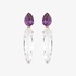 Long earrings with amethyst and quartz
