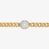 Yellow gold chain bracelet with baguette diamonds