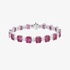 White gold ruby bracelet with baguette diamonds