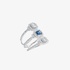 Long sapphire ring with invisible setting diamonds