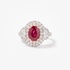 Impressive large ruby ring with diamonds