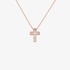 small pink gold cross with diamonds