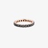 Small pink gold band ring with black diamonds
