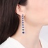 Long sapphire earrings with diamonds