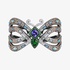 Fabulous butterfly bangle with opal, tanzanite and green garnet