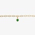 Diamond bracelet in pink gold with emerald heart charm