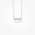 White gold thin chain necklace with diamonds and white gold fringes