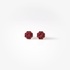 Ruby stud flower earrings